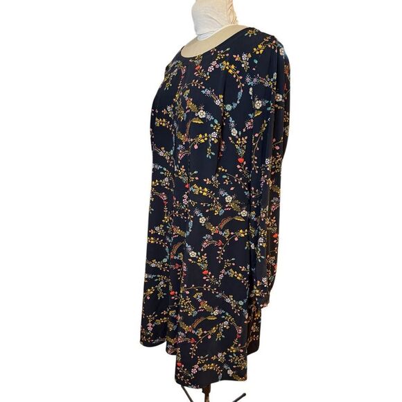 LOFT Dark Floral Dress Plus Sz. 18 - Picture 5 of 8